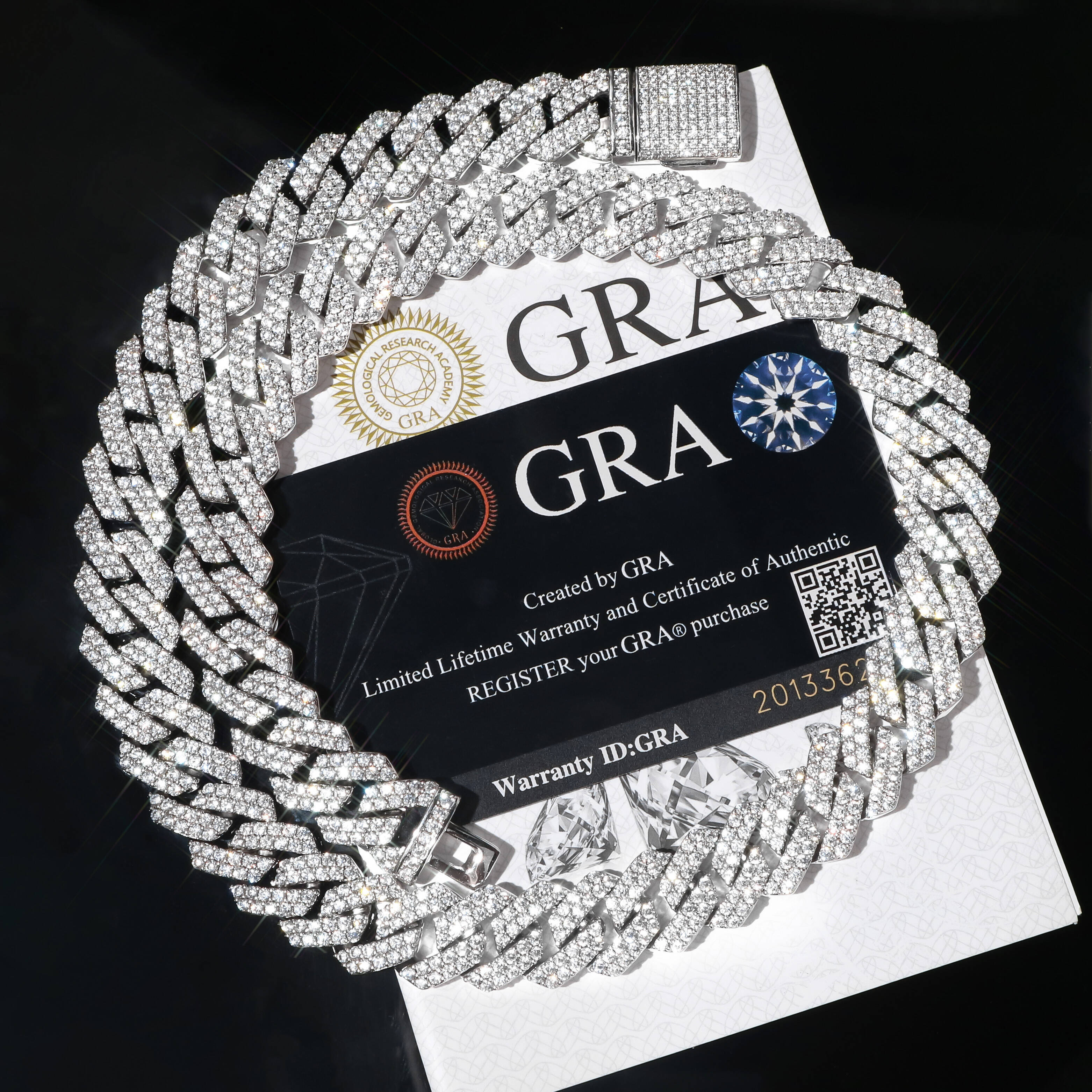 Hiphop Cuban Link Chain Necklace 15mm 925 Silver Fine Jewelry VVS Iced Out Moissanite Cuban Chain