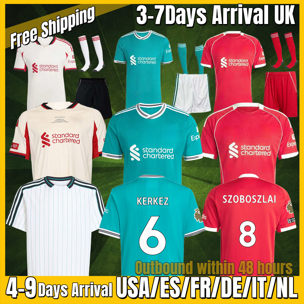 xxxl 4xl 2025 2026 Szoboszlai soccer jerseys DIOGO JOTA Szoboszlai jersey goalkeeper gray Darwin Salah football shirts Adult kids wiht socks unifo S-4XL