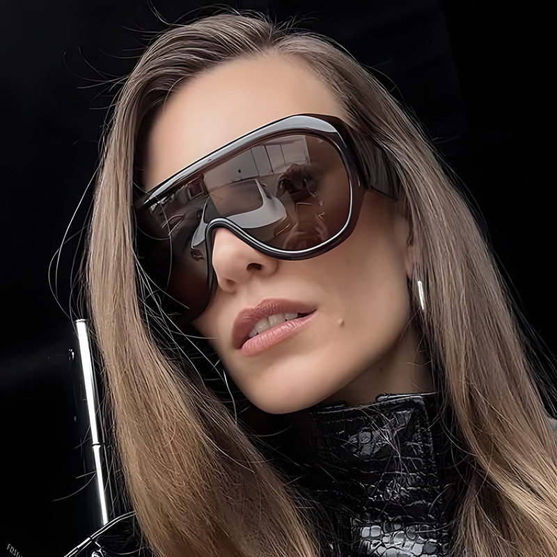 Over sized One Piece Sunglasses 2025 New Style Sports Protection European American Trendy Unique Driving Sun Glasses