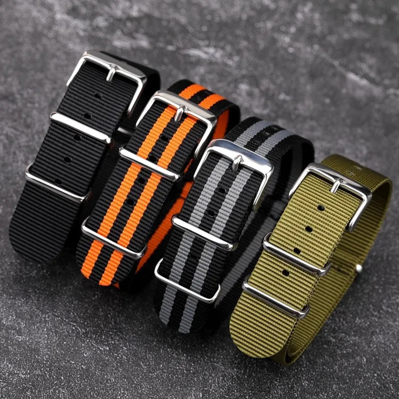 Nylon Watch Strap 18mm 20mm 22mm Band Universal Canvas Bracelet for Men Womens Weave Wristband One Piece Loop Watch Band 250920