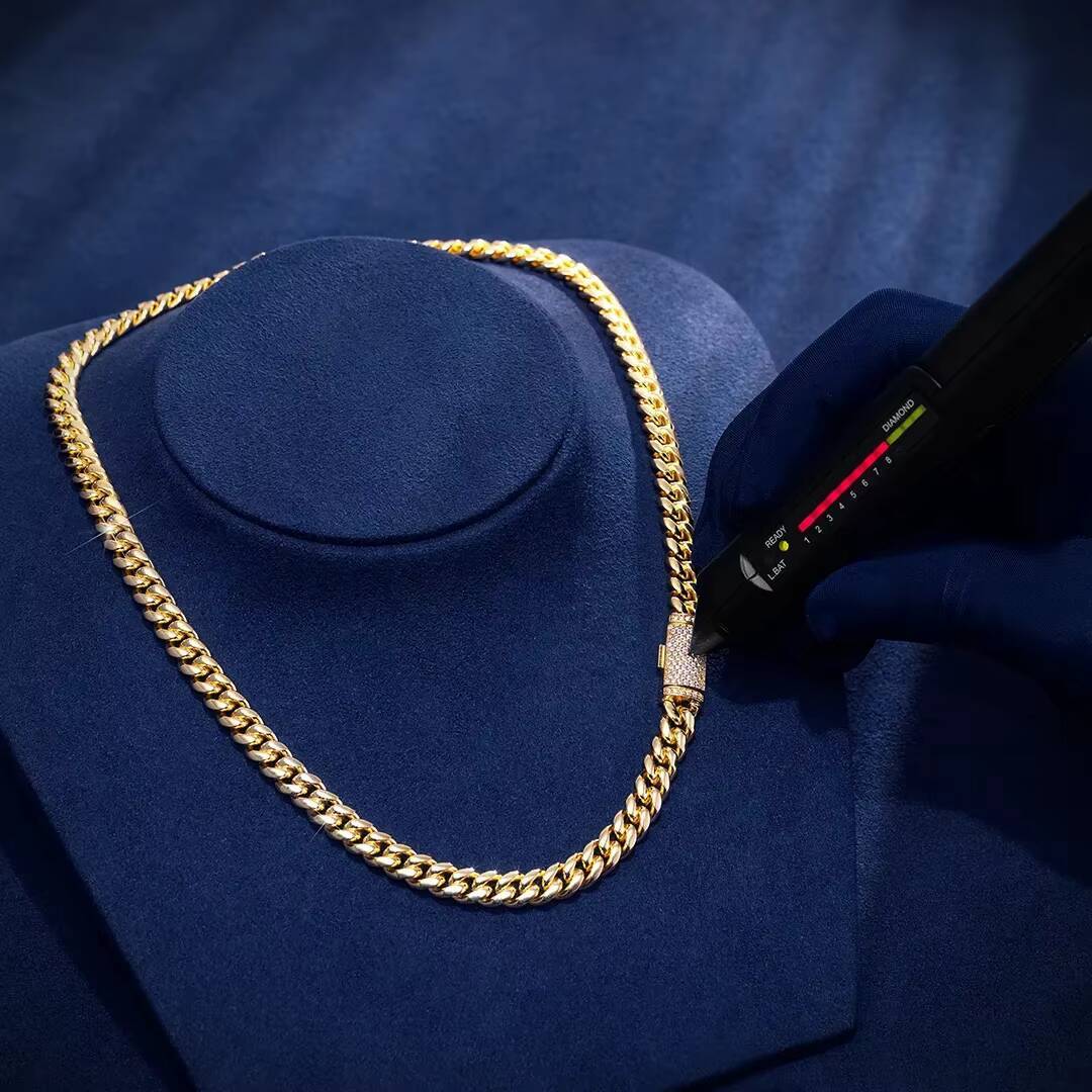 Customized Trend 925 Sterling Silver Necklace Miami VVS Moissanite Iced Out Men Hip Hop Cuban Link Necklace