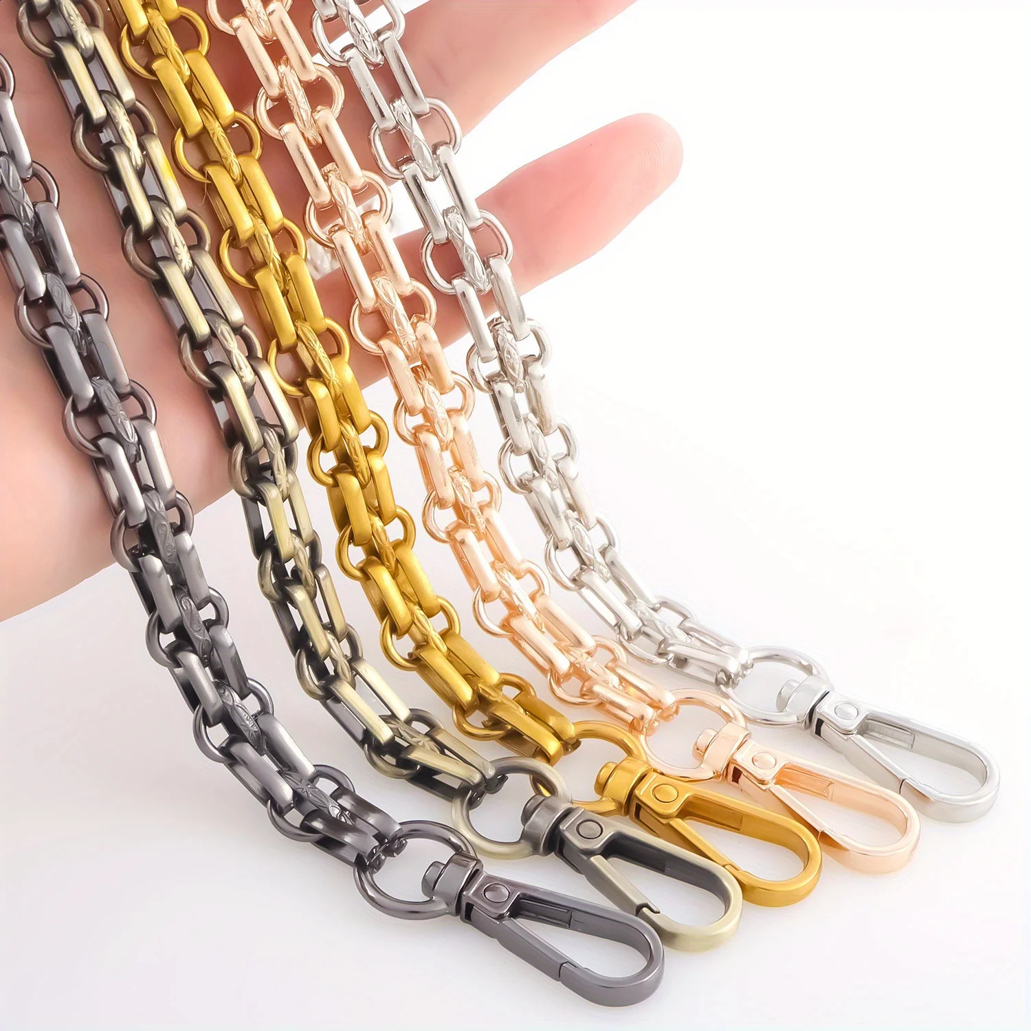 Metal Bag Chain Replacement Parts Accessories for HandWoven Shoulder Handbag DIY Handmade Tools Detachable Straps Purse Making250920