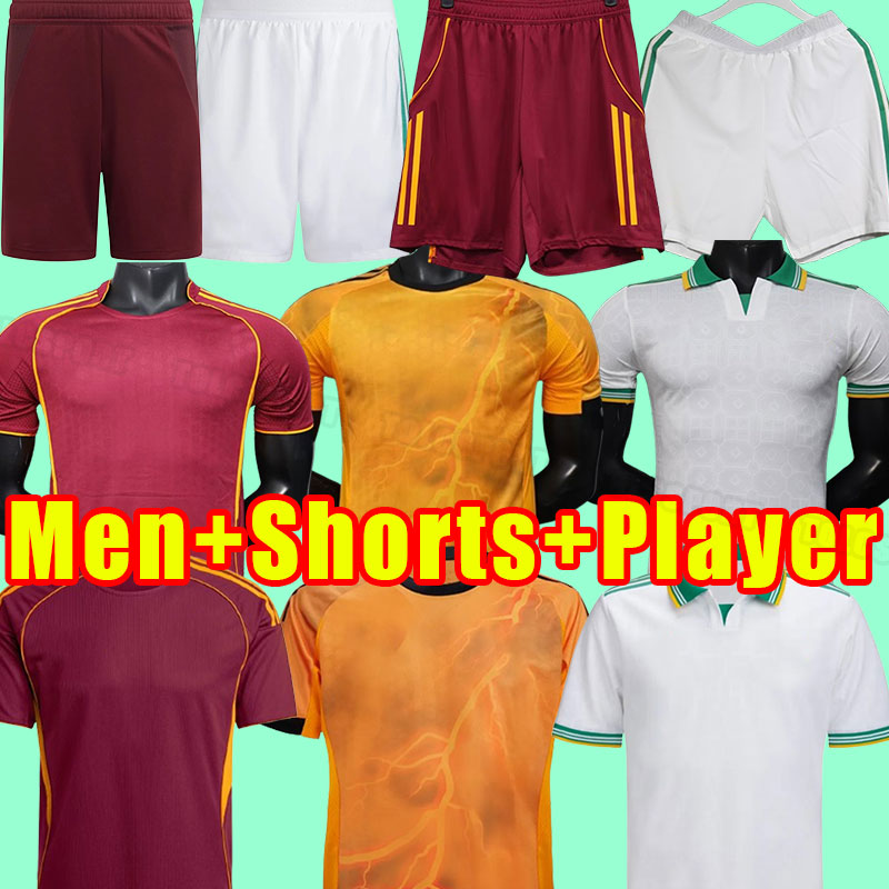 25 26 ROMa new season DYBALA Soccer jerseys shorts maglia Pellegrini belotti LUKAKU Abraham Football shirts MANCINI KUMBULLA men SHAARAWY Uniform player version