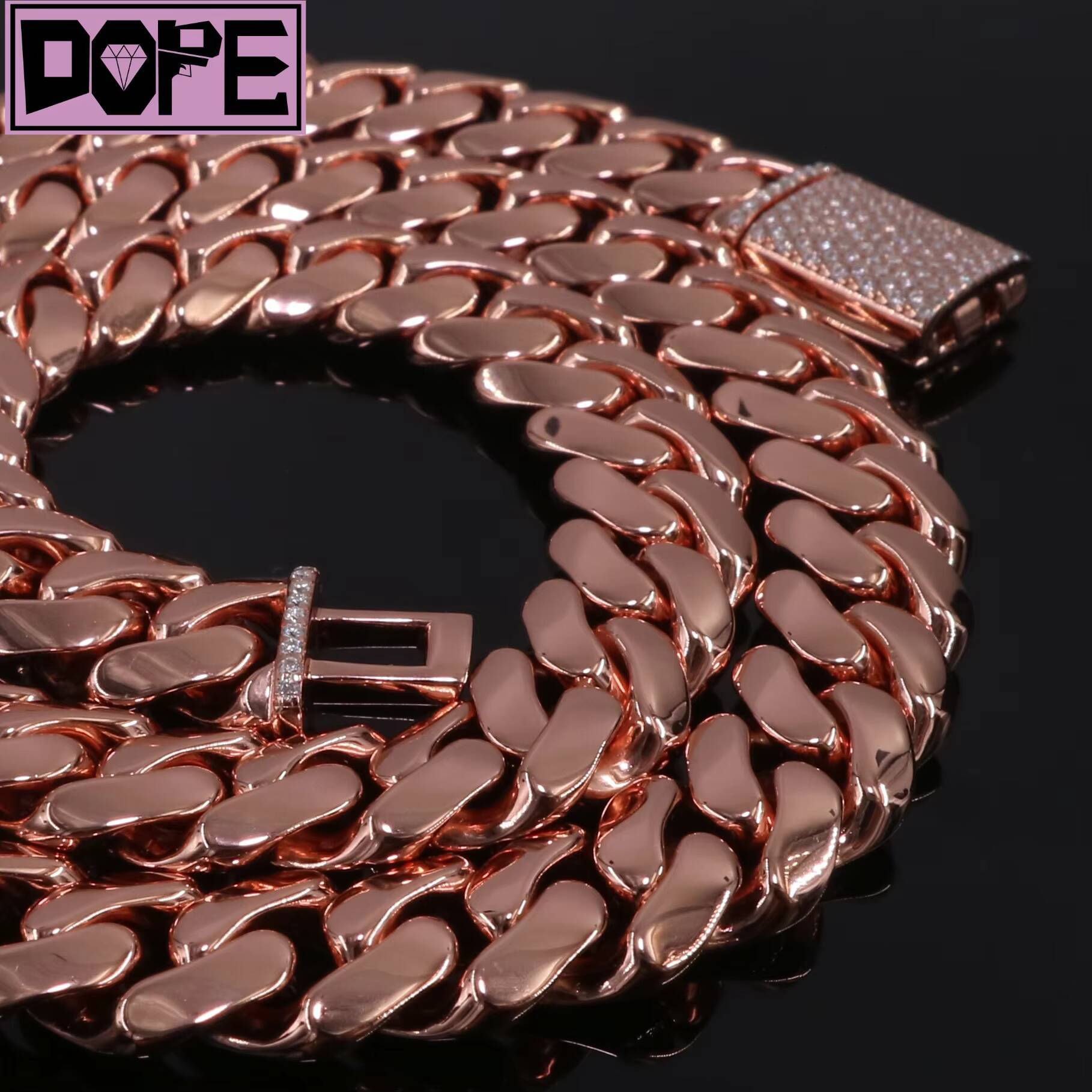 Hip Hop Chain 925 Sterling Silver Miami Cuban Link Chain 20mm Customized Trend Iced Out Lock Cuban Link Chain