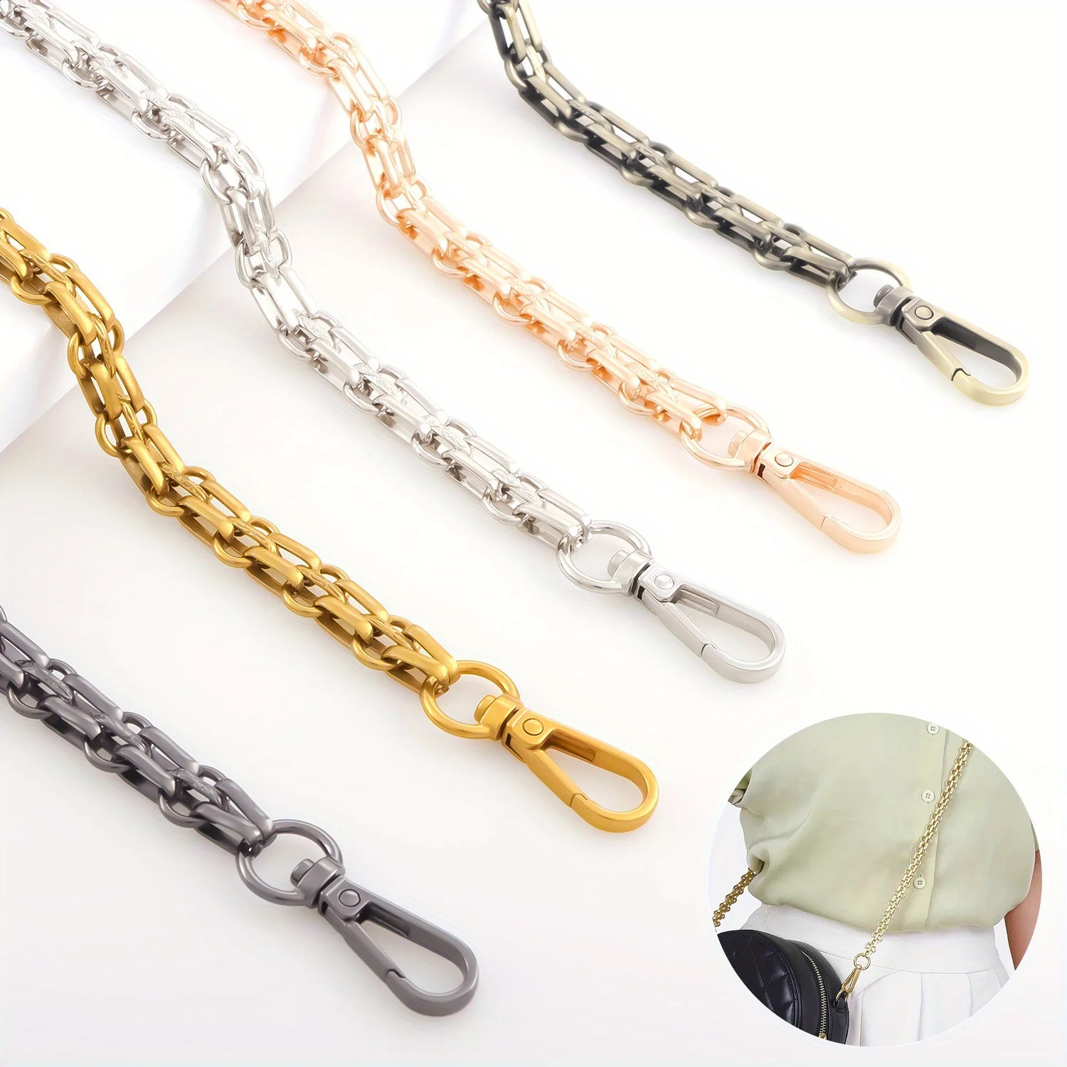 Metal Bag Chain Replacement Parts Accessories for HandWoven Shoulder Handbag DIY Handmade Tools Detachable Straps Purse Making250920
