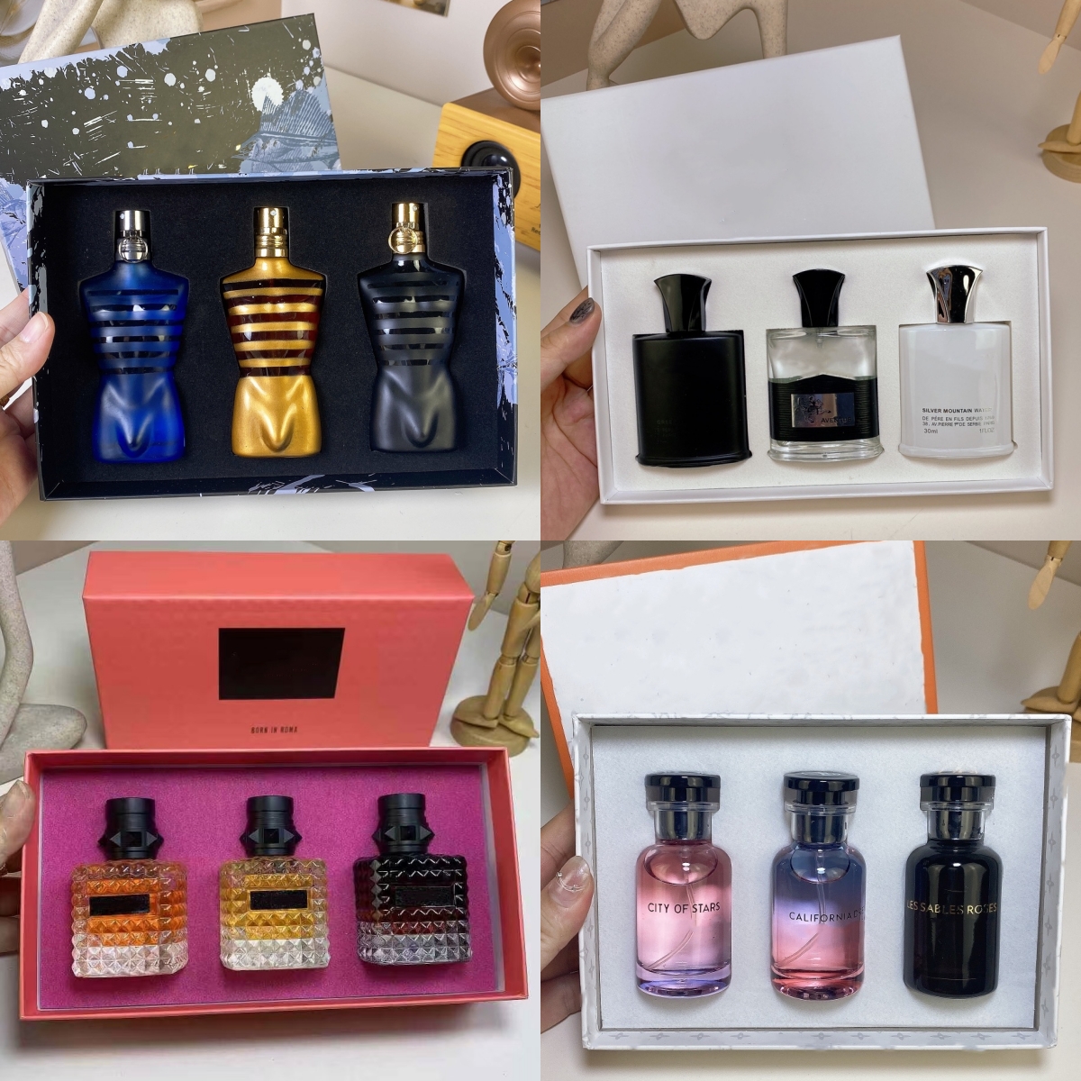 Men Women Perfume 30ml 4pcs Gift Box Set Unisex Fragrance Long Lacting Perfume Body Spray Cologne for Men Women Fast Delivery