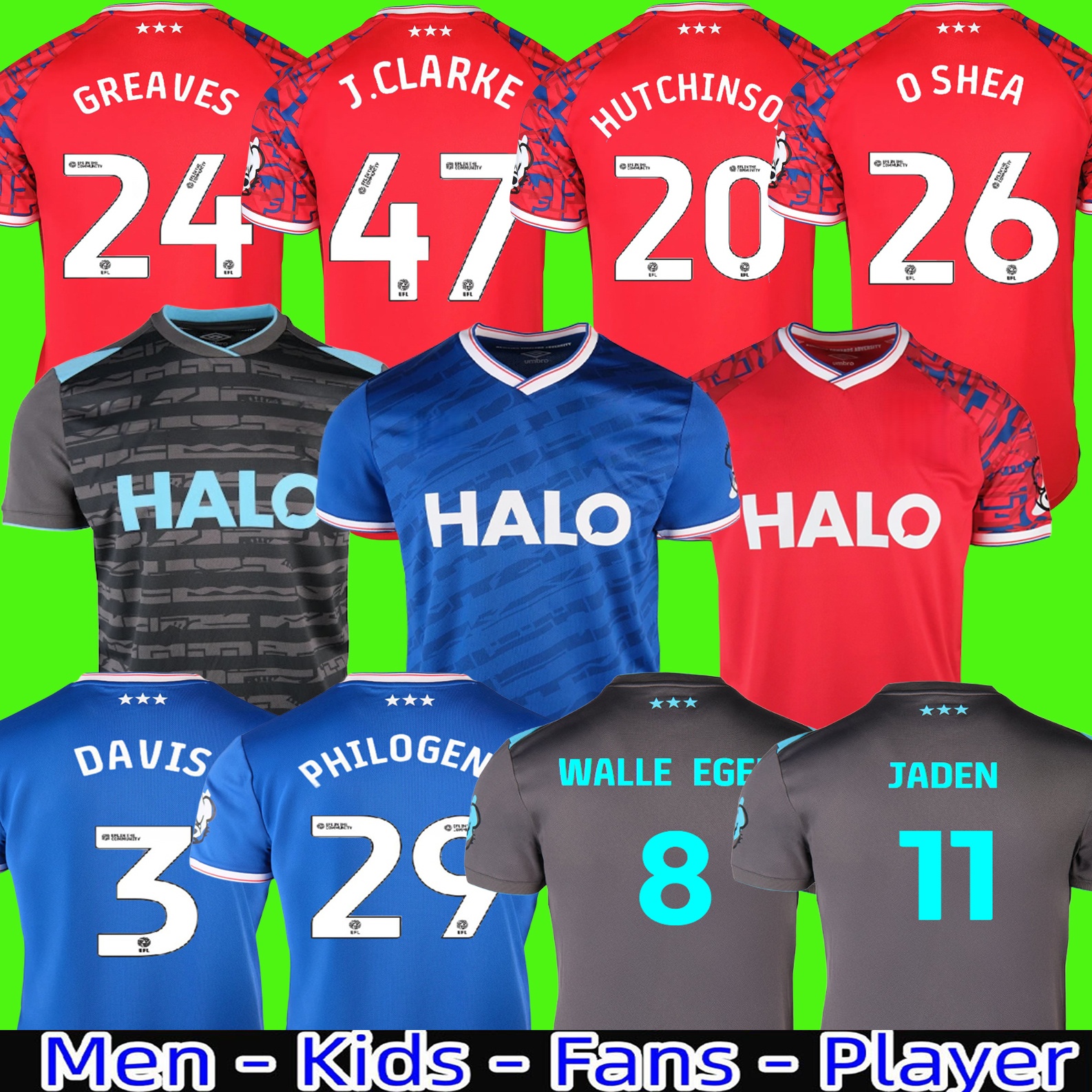 25 26 IpswichS HIRST Soccer Jerseys Town LADAPO GREAVES SHEERAN DAVIS HARNESS BURNS 2024 2025 BROADHEAD JOHNSON Home Away Football Shirt adult Men Kids kit uniform