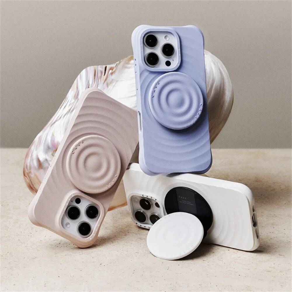 Ripple Silicone Engraved Letters MagSafe Phone 15 14 13 12 Pro Max Magnetic Case for iPhone 16 Plus Cover