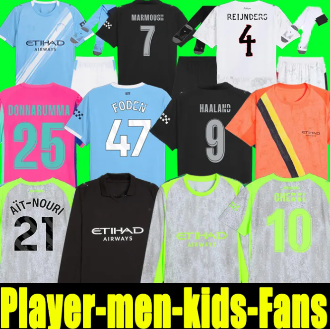 man city Soccer Haaland jersey Rodrigo Kevin Rayan Cherki Phil Foden Ait-Nouri Reijnders Donnarumma football Jerseys kids Kits 25 26