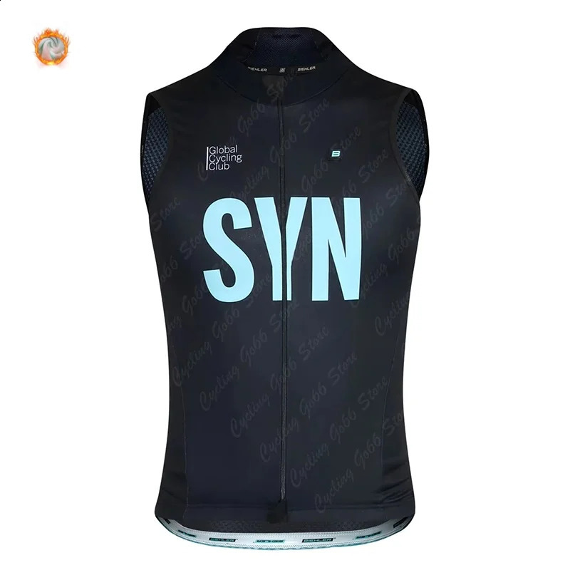 Winter Thermal Fleece Sleeveless Cycling Vest SYN Bicycle Warm Vest MTB Road Bike Tops Warm Sleeveless Cycling Jerseys 250920
