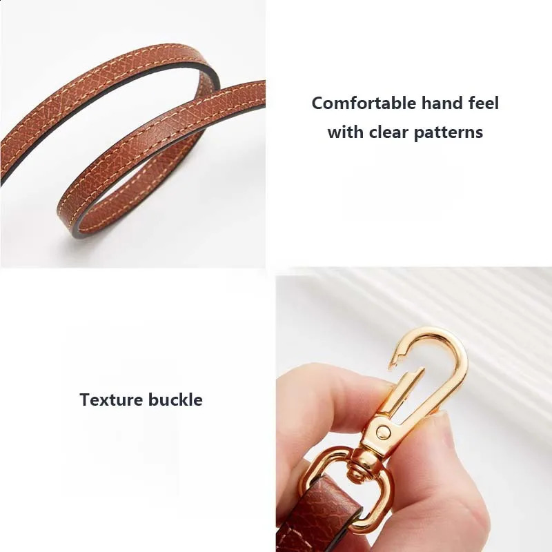 Leather Replacement Crossbody Bag Strap Fit for Longchamp 2025 Mocha mini shoulder strap without punching modification250920