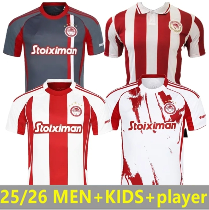 Olympiacos 2025 Centenary Kit Soccer Jerseys Greece Olympiakos UI JO HWANG MASOURAS OLEG KUNDE BIEL JAMES BAKAMBU EL ARABI VALBUENA s-4xl