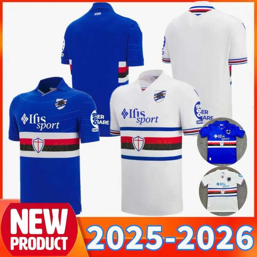 25 26 UC Sampdoria Home Soccer Jersey LINETTY MARONI QUAGLIARELLA DAMSGAARD JANKTO TORREGROSSA YOSHIDA GABBIADINI THORSBY COLLEY AUGELLO VIALLI JANKTO