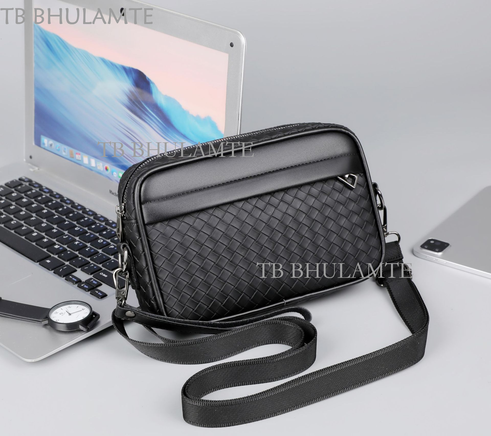 Cross Border Men's Tote Bag With Multiple Pockets Luxurious Designer's Free Delivery, High-quality Wear-resistant Mobile Phone Bag Single Sh