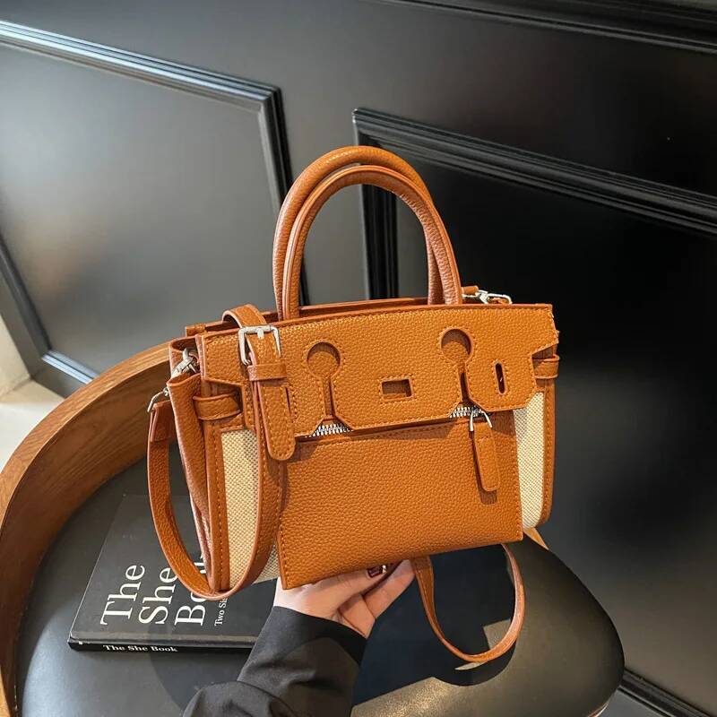 design New Color Blocking Splicing Women s Shoulder Bag Fashionable Niche Casual Commuting Bag Autumn New Designer Bag Women s Crossbody Bag