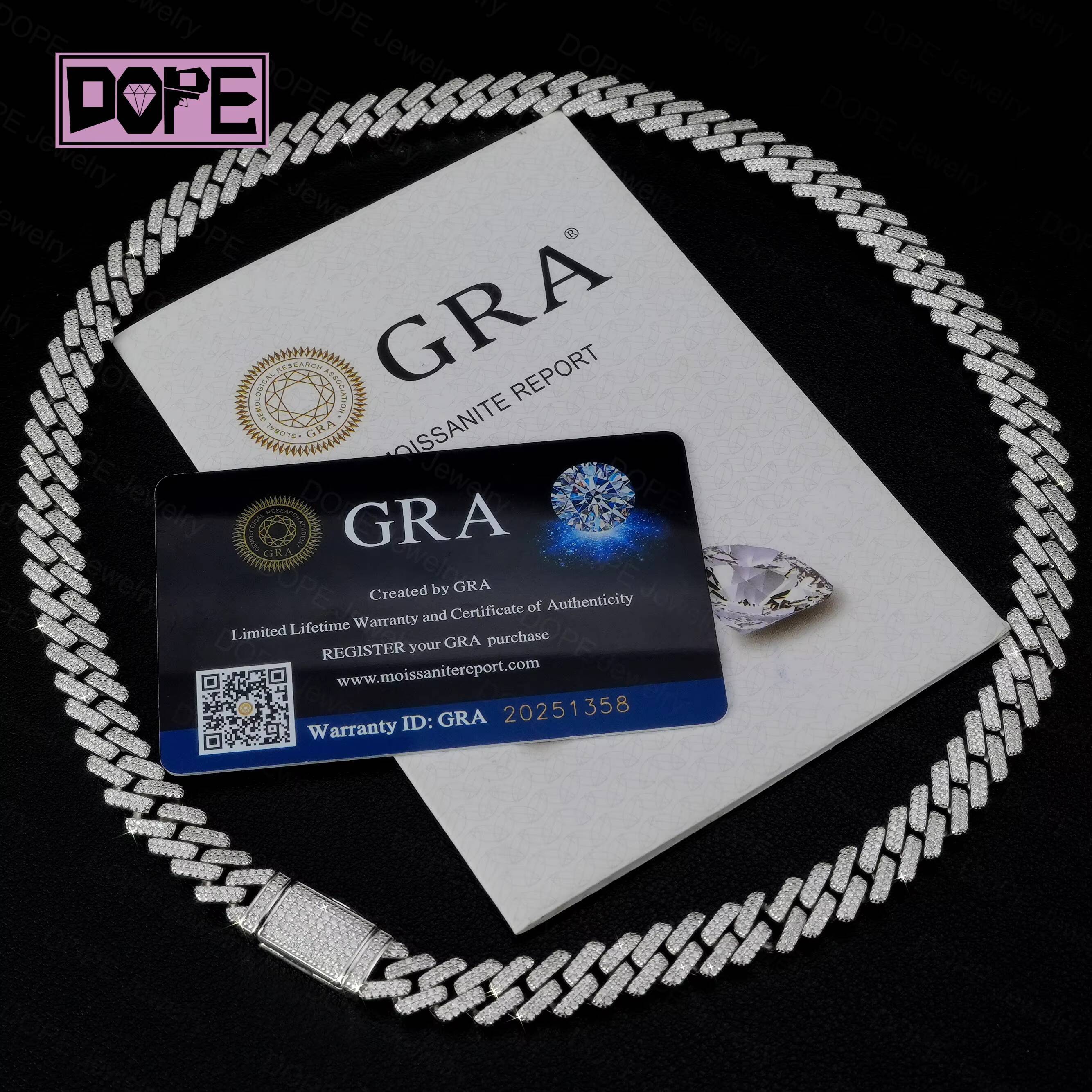 10mm New Arrival Moissanite Chain Cuban Link Hip Hop 925 Silver Iced Out Necklace Moissanite Cuban Chain