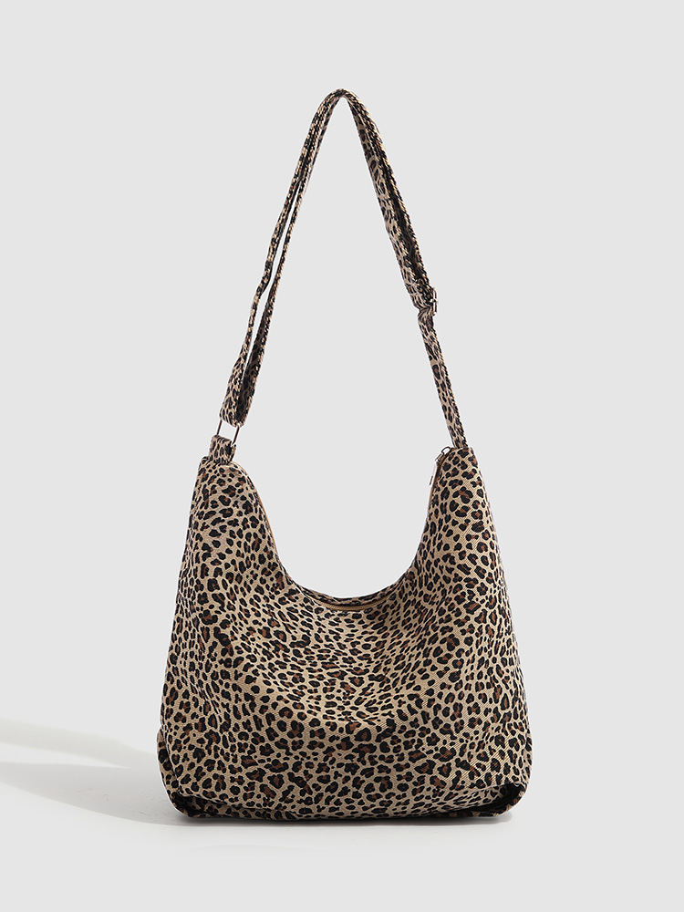free shipping designer Leopard print canvas bag large-capacity casual single-shoulder crossbody trendy and fashionable