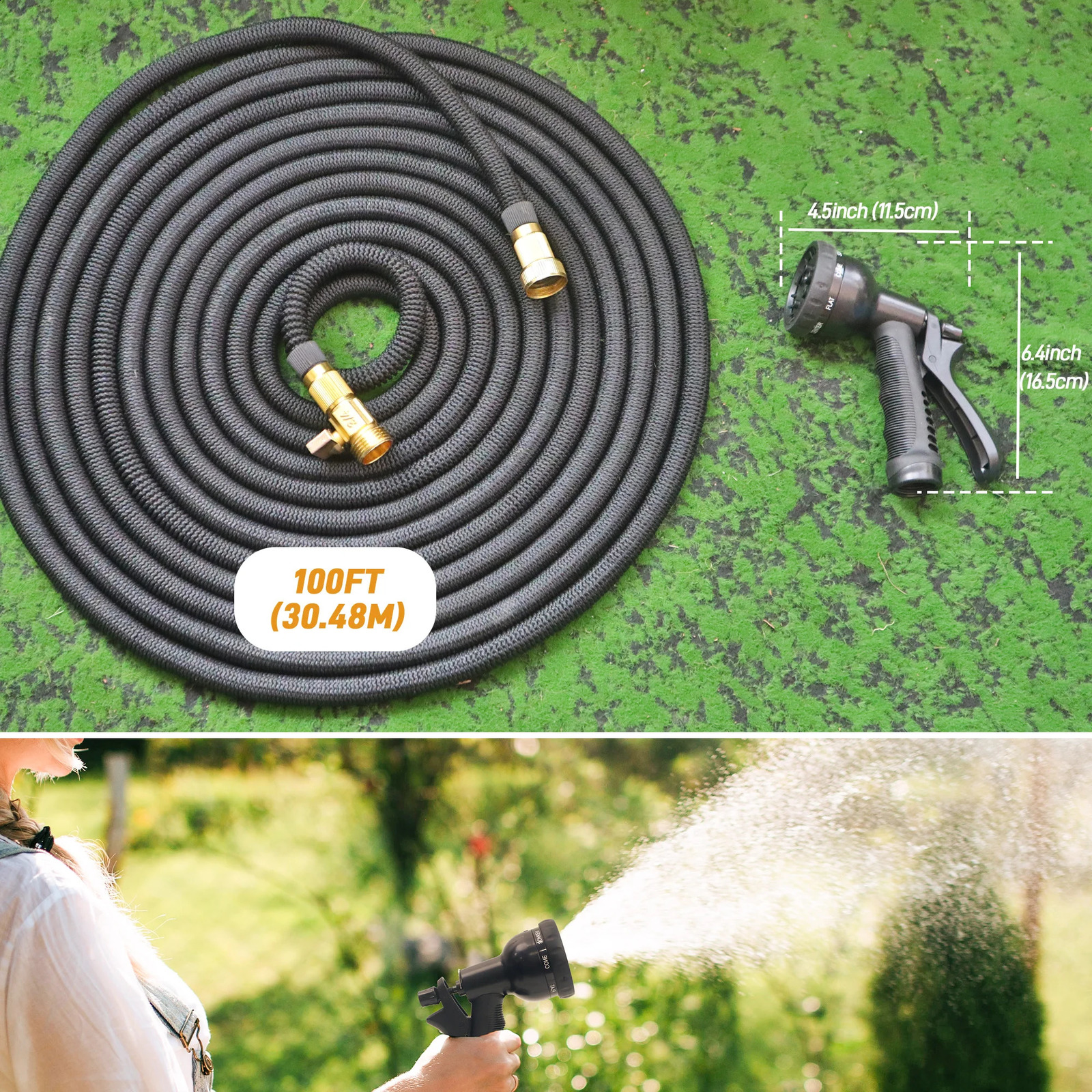25ft100ft Expandable Garden Hose With Nozzle Lightweight Durable NoKink Flexible Hose For Car Washing Outdoor Watering 250920