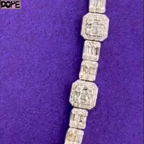 Customized Trend Moissanite Diamond Tennis Chain 925 Silver Tennis Necklace Iced Out Moissanite Tennis Chain