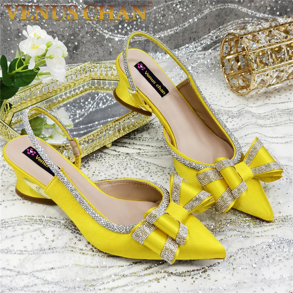 Arrival Elegant African Party Highheeled Shoes Chain Decoration Trendy Womens Sandals Nigerian Women Wedding Pumps250920