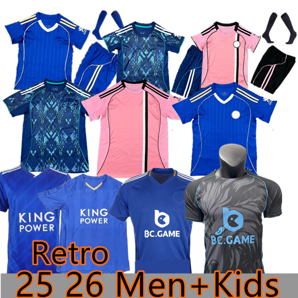 24 25 26 Leicester HOME HOME away third VARDY MAVIDIDI DAKA Soccer Jerseys 2025 2026 Vardy AYOZE men kids Football shirt Kit 15 16 17 18 Retro Soccer shirt