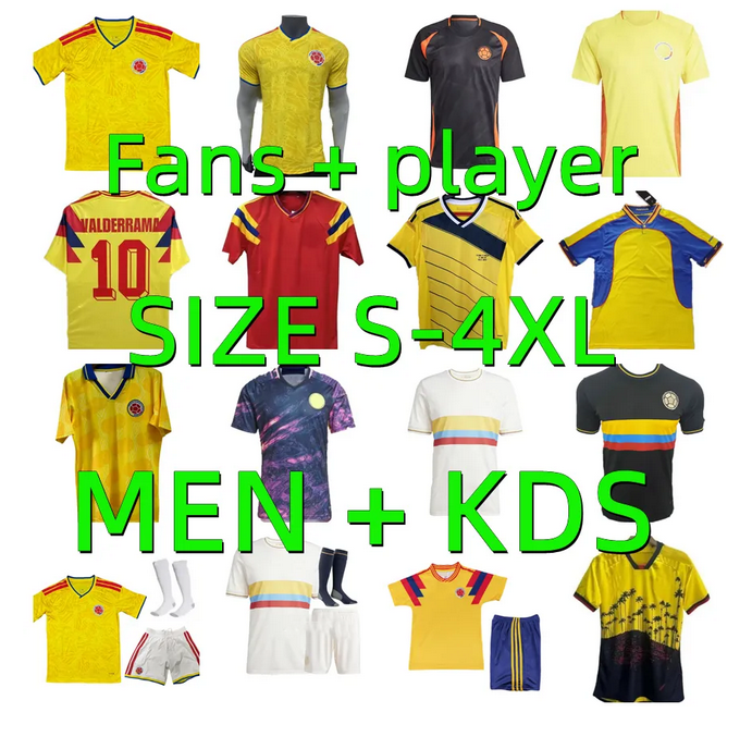 2025 2026 Colombia JAMES Soccer Jerseys 25 26 Richard Rios LUIS DIAZ National Team Football shirt uniform 1990 2001 2014 Retro Valderrama Player version men kids kits