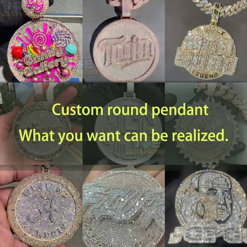 Customized Trend Mens Hip Hop Icy Moissanite Pendant with VVS Clarity Rapper Name Unique Letter Necklace Charm