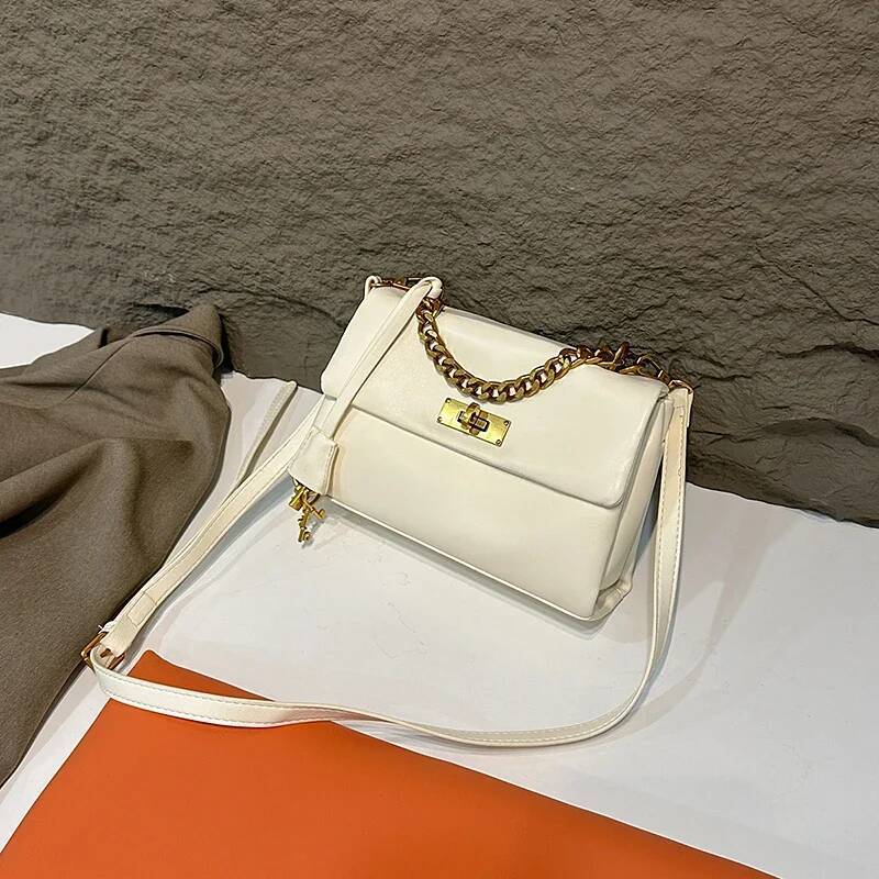 design French Fashion Style Women s Crossbody Bag Minimalist Retro Leather Women s Shoulder Bag Casual Solid Color Handbag Autumn New Designer Bag