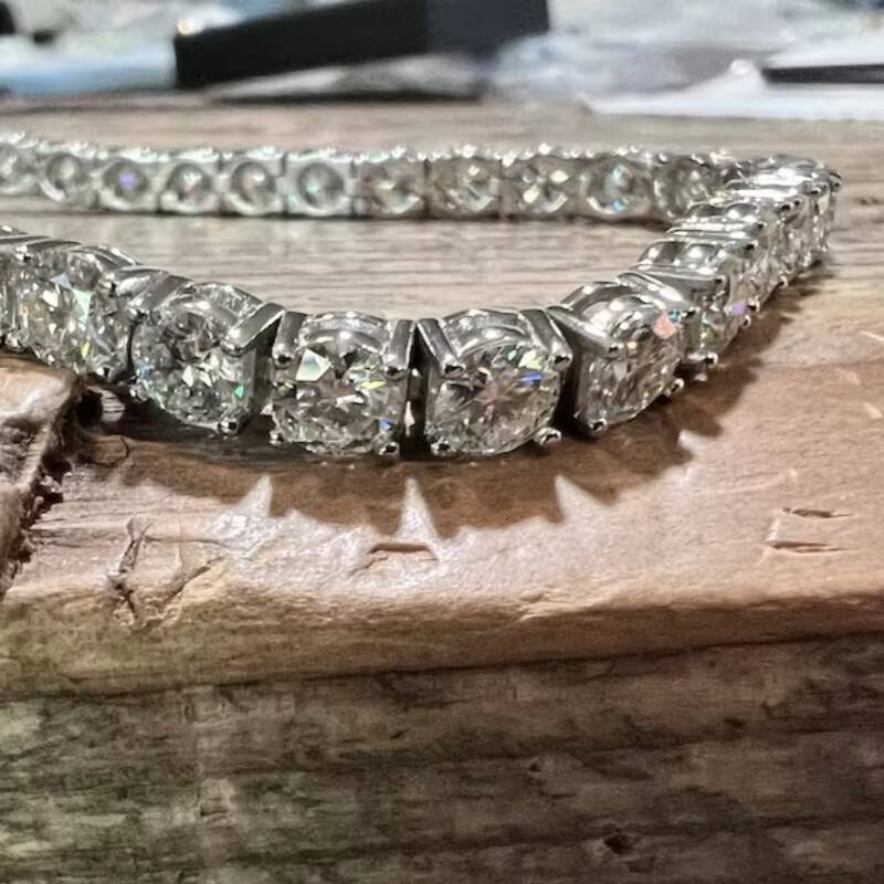 3mm Moissanite Chain Bracelets Women Necklace VVS Iced Out Hiphop 925 Silver Bling Tennis Chain