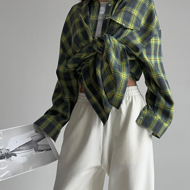 Luxury Brand Designer Clothing Jacket Retro Style Versatile Turn-Down Collar Loose Shirt 2023 Autumn Plaid Long Sleeve Pocket Women's Shirt