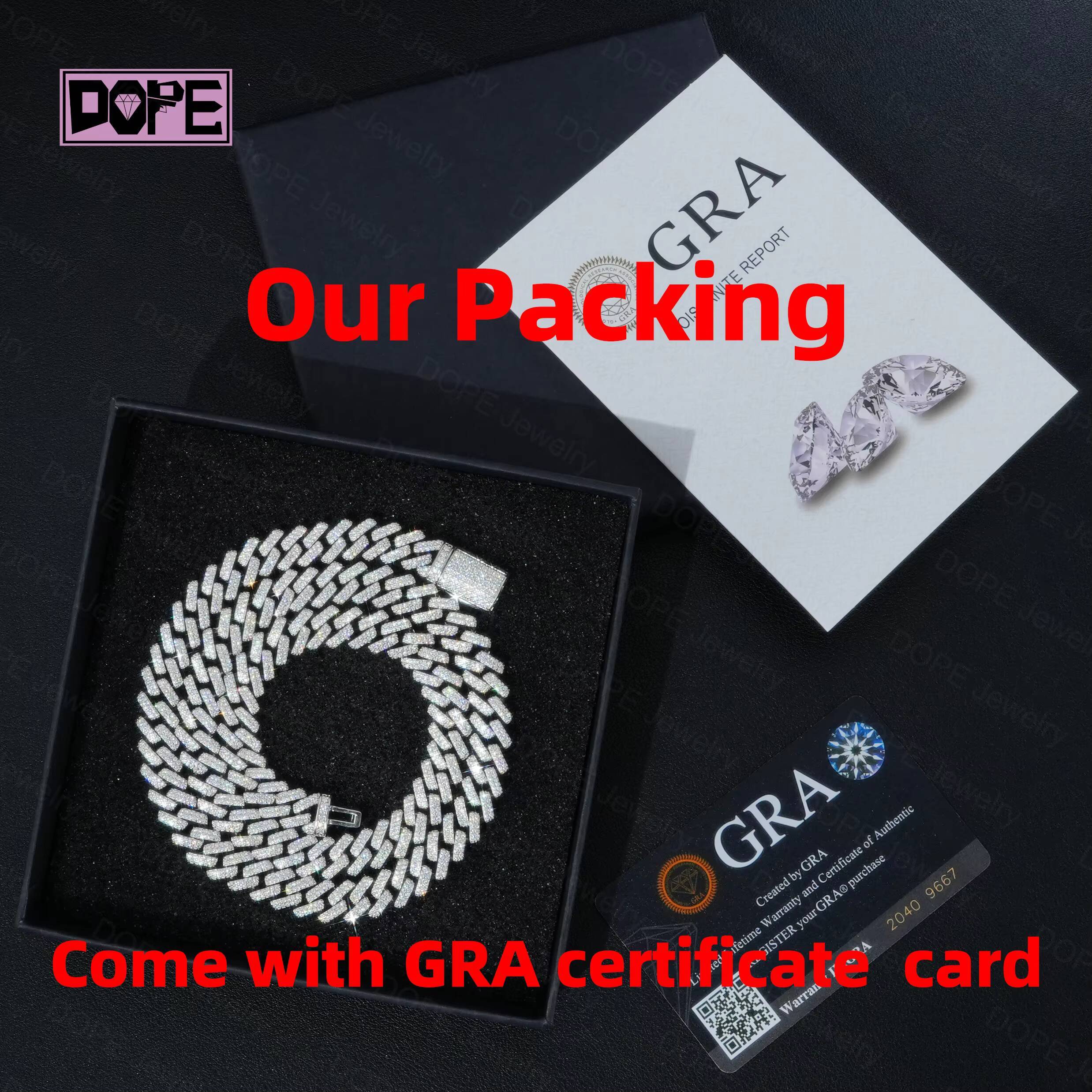 New Arrival 22mm Cuban Necklace 925 Silver Jewelry Hip Hop Iced Out VVS Moissanite Cuban Link Chain