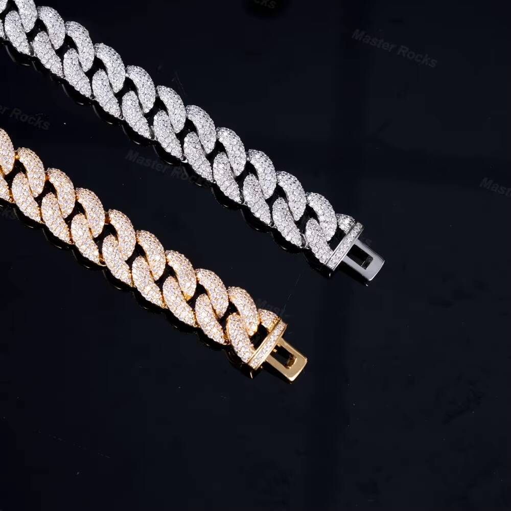 20MM Cuban Link Chain Hip Hop Rappers Men Iced Out Cuban Necklace Customized Trend VVS Miami Moissanite Cuban Chain