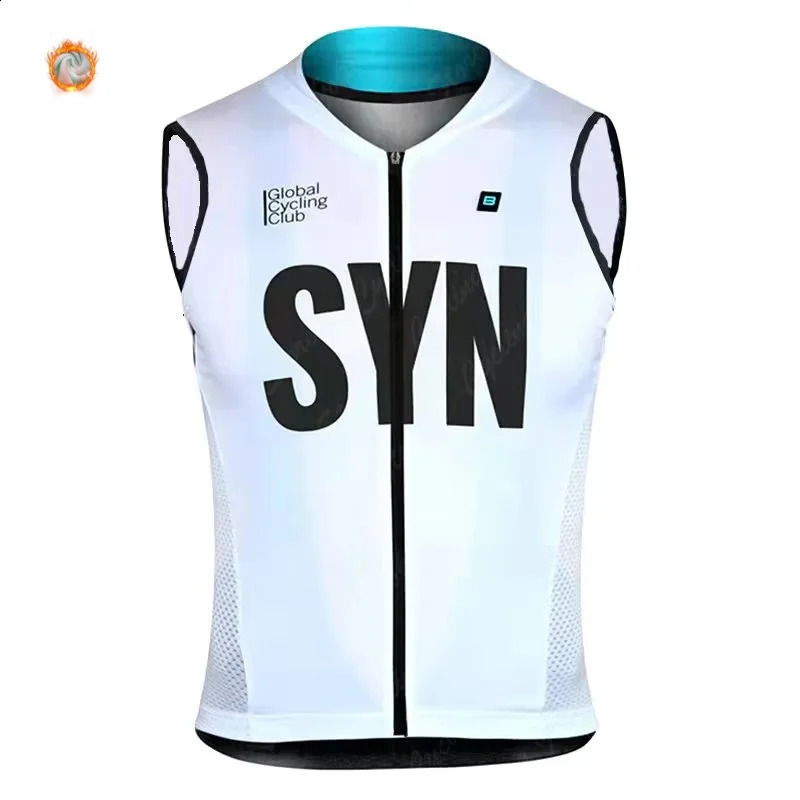 Winter Thermal Fleece Sleeveless Cycling Vest SYN Bicycle Warm Vest MTB Road Bike Tops Warm Sleeveless Cycling Jerseys 250920