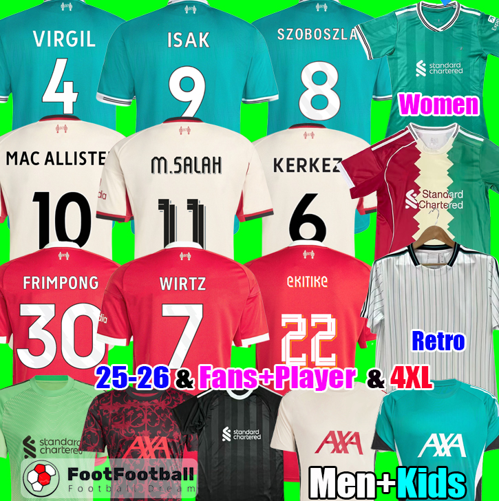 2025 2026 ISAK BRADLEY EKITIKE DIOGO J. WIRTZ KERKEZ FRIMPONG football shirt Soccer fc jersey Fans Player liVe RPOOOL 25 26 kit Men Kids football kit tops set