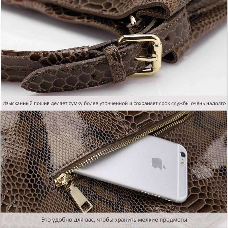 Designer Bag Luxury Bag Genuine Bags Women Large Shiny Serpentine Pattern Coating Suede Cow Leather Shoulder Handbags For Lady