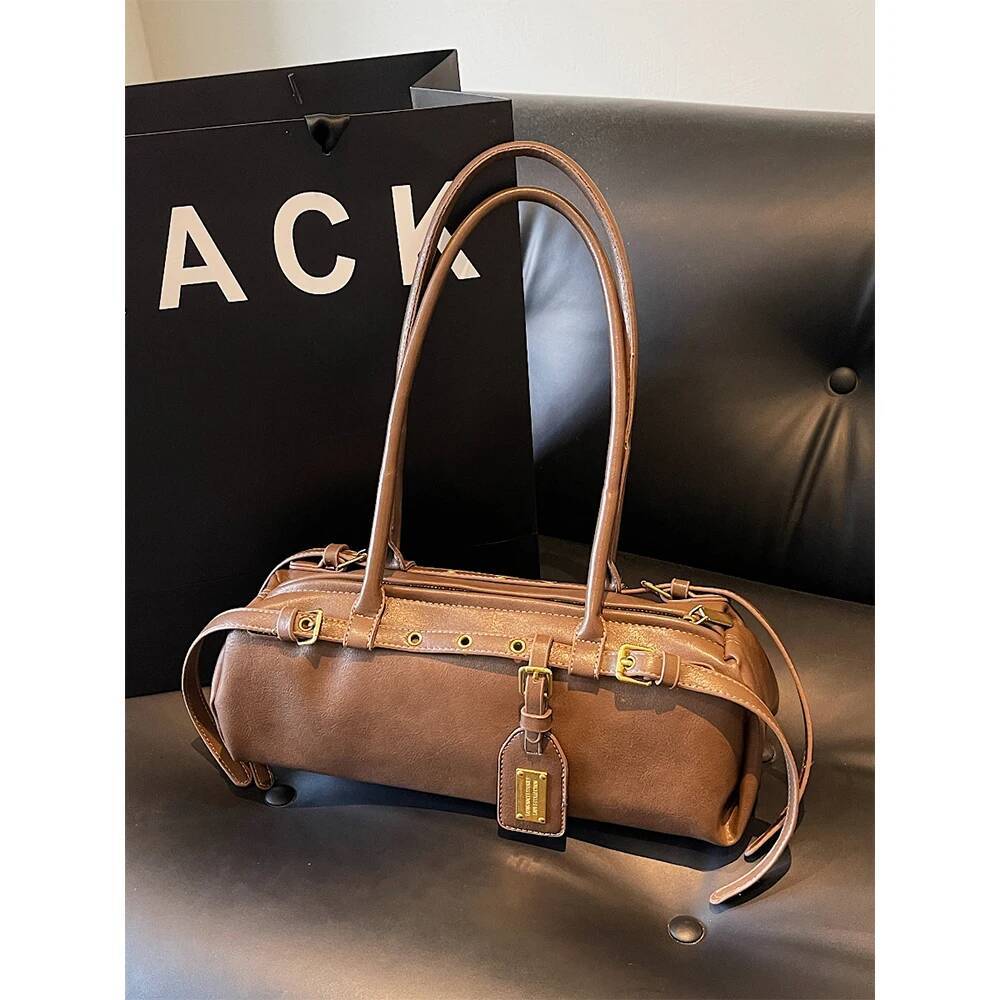 French Retro Style Women s Shoulder Bag Pu Pillow Bag Solid Color Soft Leather Women s Commuting Bag design Armpit Bag Women s Handbag Autumn New Desi