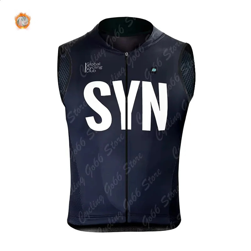 Winter Thermal Fleece Sleeveless Cycling Vest SYN Bicycle Warm Vest MTB Road Bike Tops Warm Sleeveless Cycling Jerseys 250920