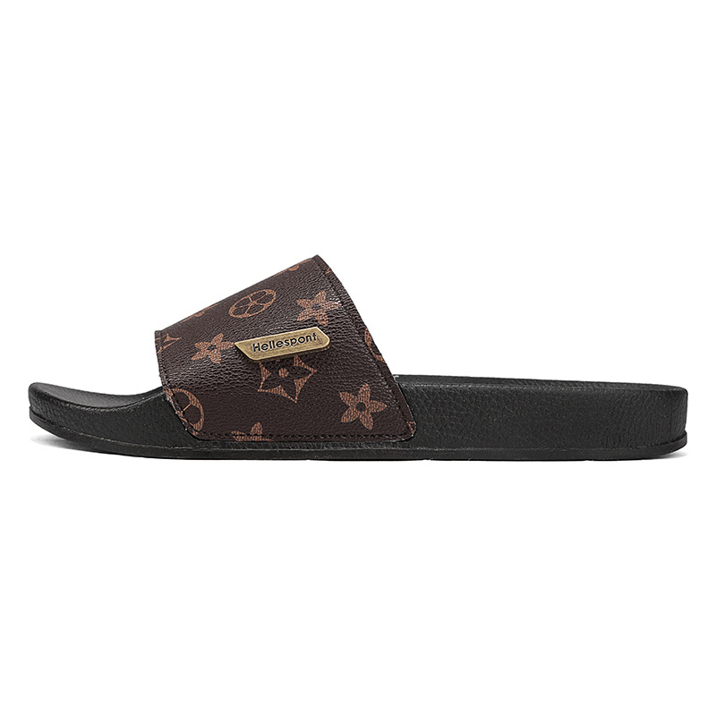 fashionable hot item mens casual versatile indoor outdoor slippers soft sole comfortable beach sandals large sizes 38-45 free shipping khaki brown bla