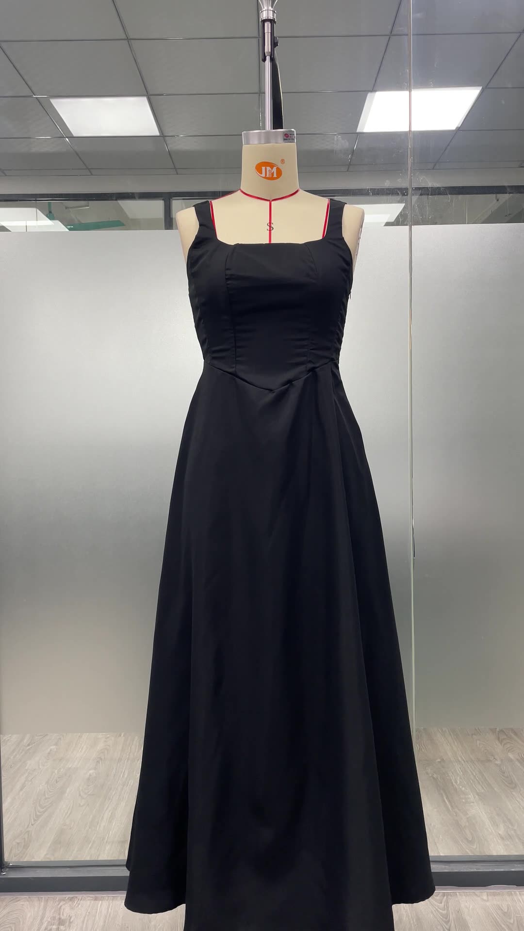 SL1188 Small Fresh Spring Women's Temperament Solid Color Square Neck Sleeveless Waisted Suspender Dress