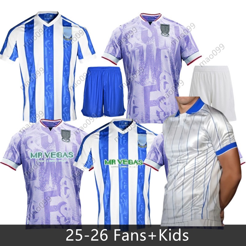 2025 2026 Sheffield Wednesday away from home Palmer Waukescallum Paterson New Jersey Michael Smith Tyrique Malik Wilks uniforms children in football 93 94 95