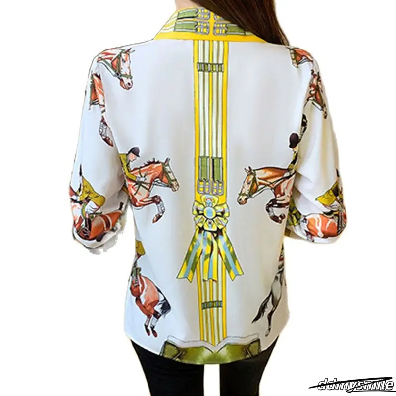 Spring Women Blouses Fashion Elegant Ladies Printed Shirts Long Sleeve Tops Blusas Mujer 250723 ddmysmile ddmysmile ddmysmile ddmysmile