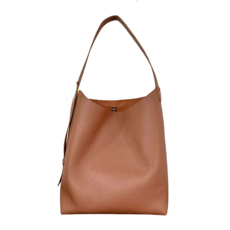 Best Seller Cowhide Tote Large Capacity Bucket Fashion Commuter Shoulder Underarm Bag Genuine Leather Handbags For Women Big Tote Bag