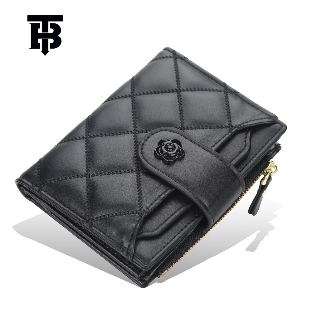 TB BHULAMTE Free Shipping New Designer Women's Bag 2025 Women's Short Wallet Embroidery Buckle Multi Card Slot Wallet Zipper Fashion Ticket 