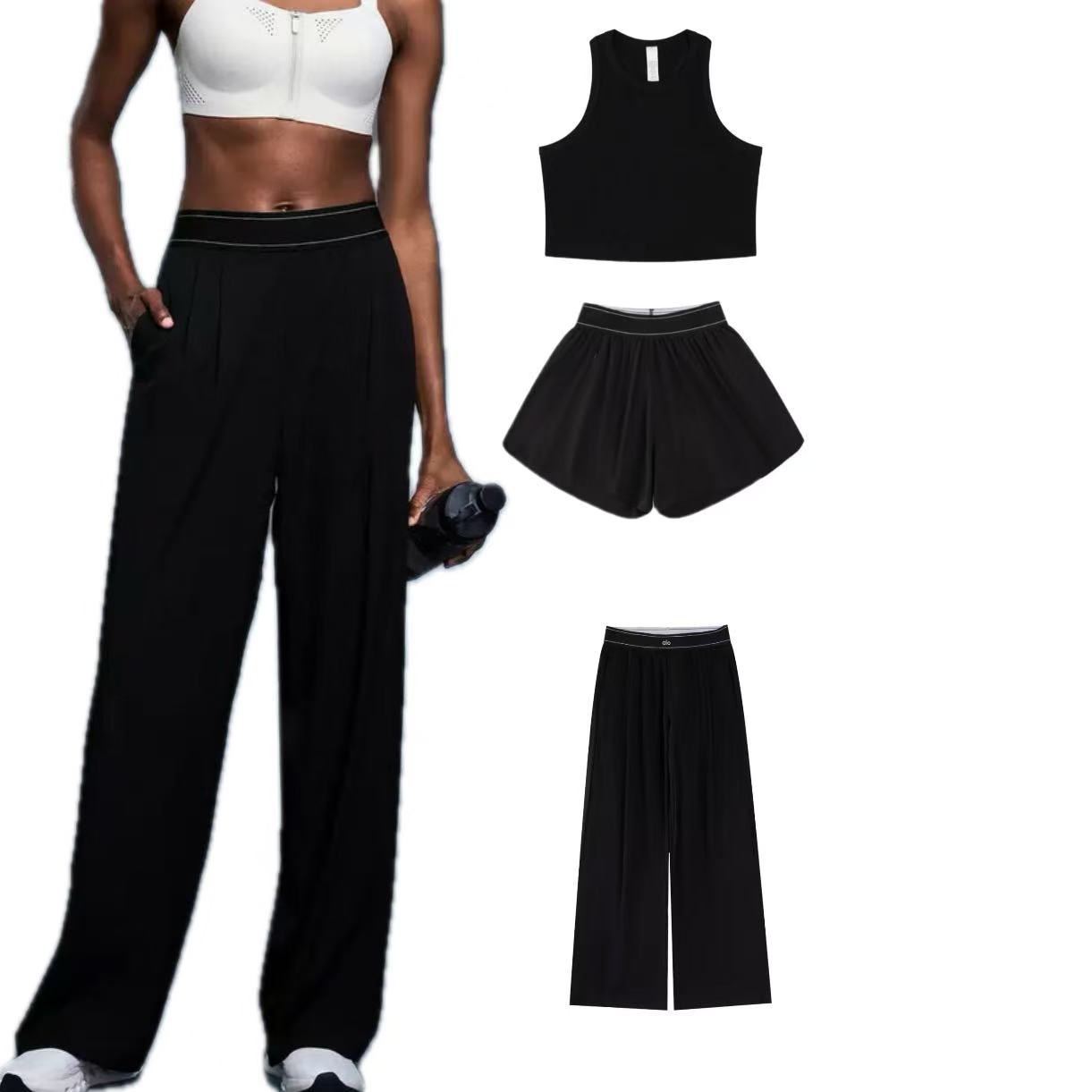 top Yoga Pants Womens High-Waist Full-length Dance Studio Trousers Straight-Leg Suit Up Trouser Fashion Jogger Sweatpants Wrinkle-resistant For Women Sweatshirt