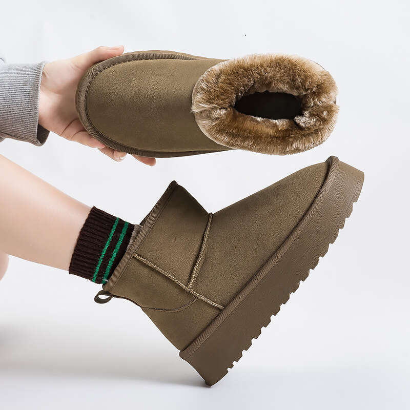 Winter New for women shoes, Fleece-Lined, Thickened Snow Cotton Versatile Thick-Soled Warm Shoes, Short Boots designer boots designer shoes snow boots