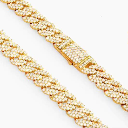 12mm Hiphop Cuban Link Chain 925 Silver Gold Plated Vvs Iced Out Customized Trend Moissanite Cuban Chain