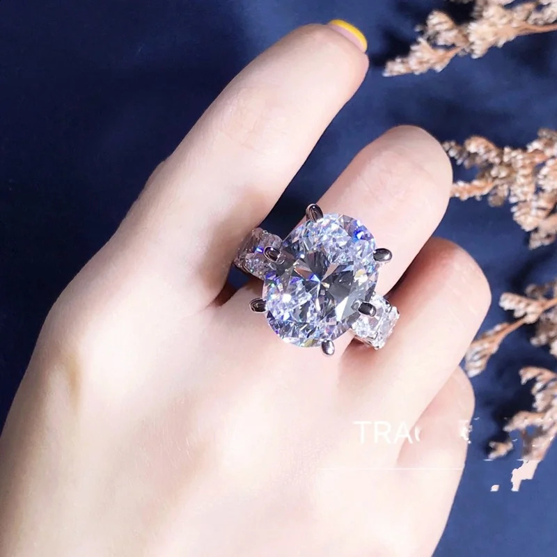 Vintage 10ct Lab Diamond Ring 925 sterling silver Engagement Wedding band Rings for Women Bridal Finger Party Jewelry 250920
