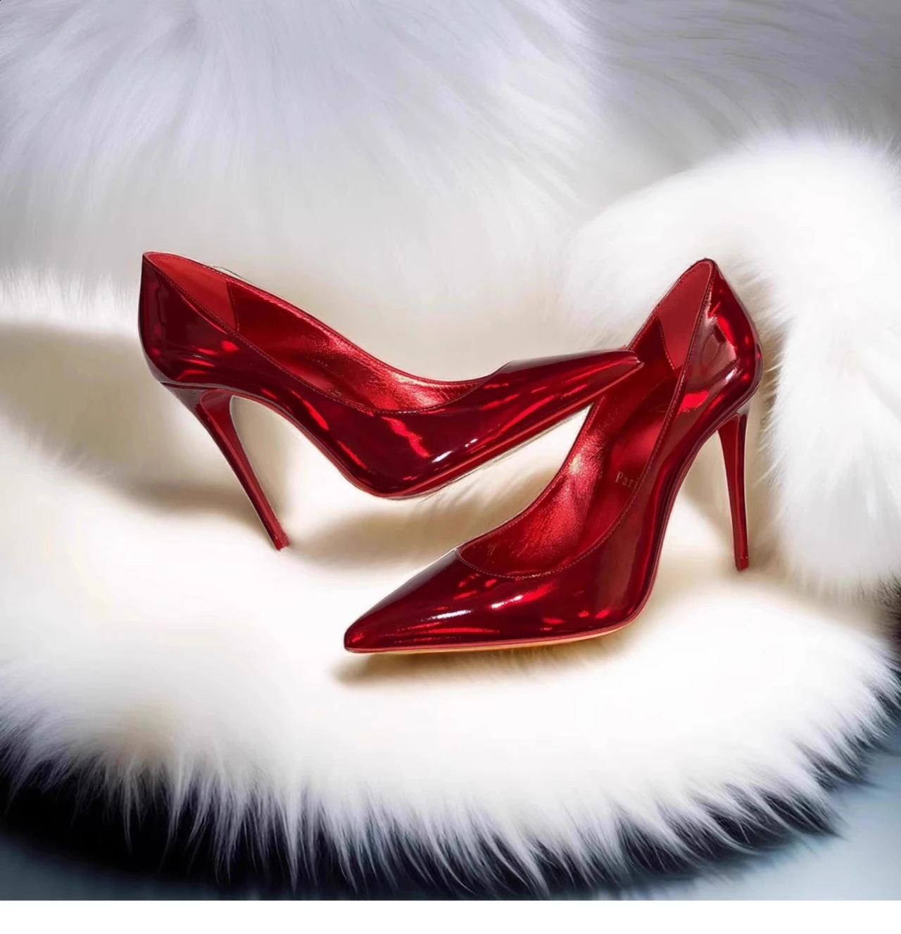 Glossy Red Pointed Toe Patent Leather High Heel Pumps Women Sexy Elegant Stiletto Heel Slip on Cm Party Dress Shoes250920