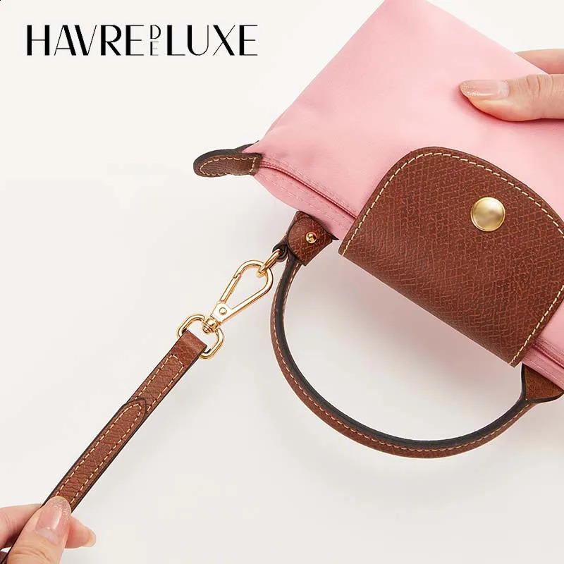 Leather Replacement Crossbody Bag Strap Fit for Longchamp 2025 Mocha mini shoulder strap without punching modification250920