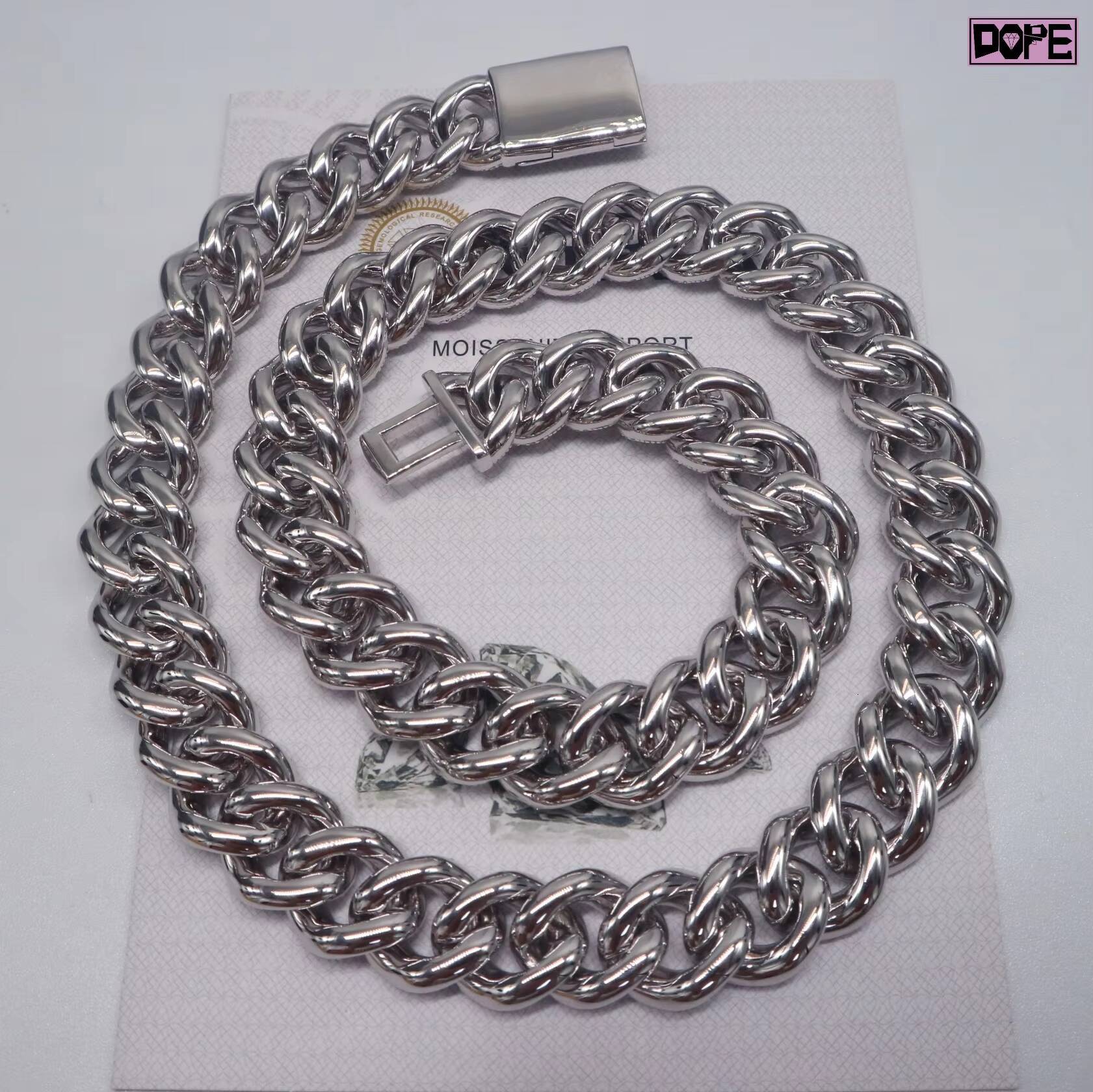 Hip Hop Cuban Link Chain 925 Sterling Silver Gold Plated 15mm Moissanite Necklace Vvs Iced Out Moissanite Cuban Chain